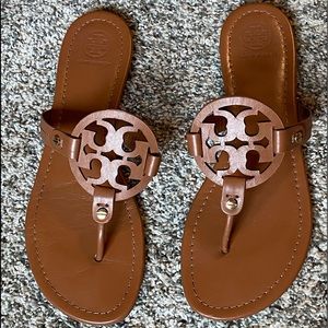 Tory Burch Miller sandals in vintage vachetta, size 8, like new